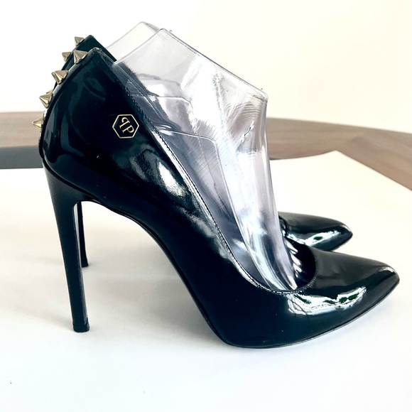 Woman shoes high heels 9.5 US 
40 EU black PHILIPP PLEIN  VGEC made in Italy EUC - Picture 6 of 16